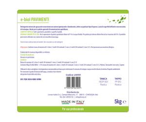 Detergente pavimenti Ebiol Tanica 5 kg agrumi - 20545 - 2