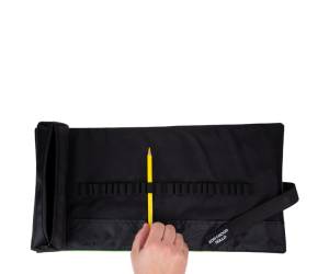 Astuccio arrotolabile Roller con astuccio zip interno 24 scomparti tessuto 7,5 x 21,5 cm nero - 21847 - 1