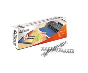 Dorsi spirale metallo - 34 anelli passo 3:1 - 12 mm - silver - scatola 50 pezzi - Titanium - DOR.MET 12S - 8025133098504 - DMwebShop