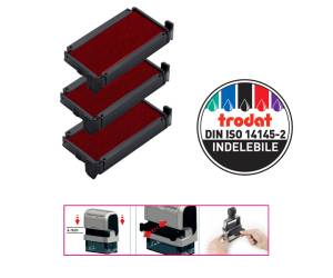 Tampone di ricambio 6/4911 - rosso - conf. 3 pezzi - Trodat - 1492 - 9008056014928 - DMwebShop