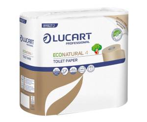 Carta igienica EcoNatural 9,5 cm x 44 mt diametro 12,5 cm 15 - 5 gr 400 strappi pacco 4 rotoli Lucart 811927J - 289