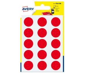 Etichette adesive tonde PSA in carta permanenti diametro 19 mm 6 fogli rosso - 3502
