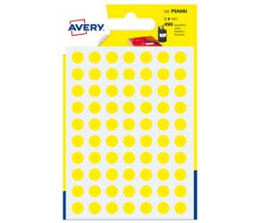 Etichette adesive tonde PSA in carta permanenti diametro 8 mm 7 fogli giallo - 3510