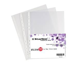 Buste forate Top liscio - 22 x 30 cm - trasparente - conf. 50 pezzi - Starline - 662221stl - DMwebShop