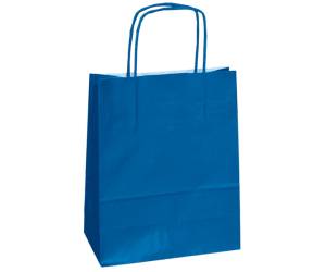 Shopper Twisted maniglie cordino 14 x 9 x 21 cm carta kraft blu - 3347