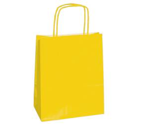 Shopper Twisted maniglie cordino 14 x 9 x 21 cm carta kraft giallo - 3343