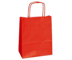 Shopper Twisted maniglie cordino 14 x 9 x 21 cm carta kraft rosso - 3346