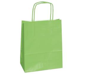 Shopper Twisted maniglie cordino 14 x 9 x 21 cm carta kraft verde mela - 3345