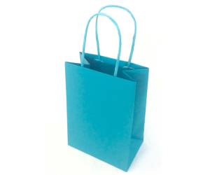 Shopper Twisted maniglie cordino 26 x 11 x 34 - 5 cm carta kraft turchese - 3334