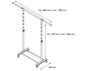 Appendiabiti su ruote Gastone 1 barra - 23797 - 2
