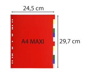 Separatore neutro a 12 tacche PP colori assortiti A4 Maxi - 26082 - 1