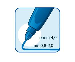 Pennarelli Office punta feltro punta maxi 0,8,2 mm blu - 15435 - 2