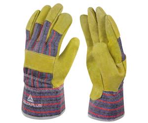 Guanti Docker DC103 pelle crosta di bovino taglia 10 beige blu - 8597 - 1