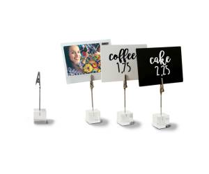 Porta tag a pinza in acrilico nero set 6 pezzi - 22671 - 1