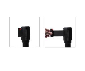 Colonnina segnapercorso nero con nastro nero 250 cm - 22753 - 1