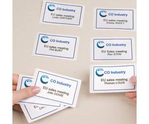 Etichette badge in seta acetata laser rimovibili 80 x 50 mm 20 fogli bianco - 21992 - 2