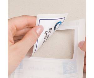 Etichette badge in seta acetata laser rimovibili 80 x 50 mm 20 fogli bianco - 21992 - 3