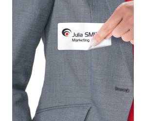 Etichette badge in seta acetata laser rimovibili 80 x 50 mm 20 fogli bianco - 21992 - 4