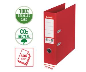 Registratore a leva CO2 neutral A4 dorso 75 mm rosso - 24101 - 1