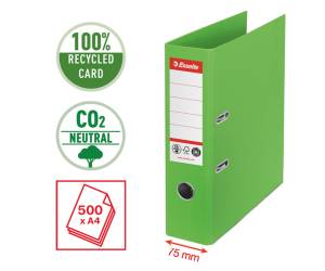 Registratore a leva CO2 neutral A4 dorso 75 mm verde - 24060 - 1