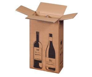 Scatola Wine Pack 2 bottiglie 20,4 x 10,8 x 36,8 cm cartone doppia onda avana - 27402 - 1