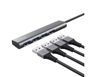 Hub Halyx 4 porte da USB C a USB A 3,2 Gen1 alluminio grigio - 28995 - 1