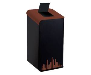 Gettacarte Rubik Evo per raccolta differenziata 80 lt marrone - 23976 - 1