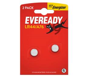 Micropila Eveready LR44 A76,1,5 V a pastiglia litio blister 2 pezzi - 4244