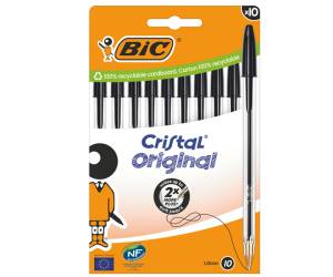 Penna a sfera Cristal punta media 1 mm nero - 4118