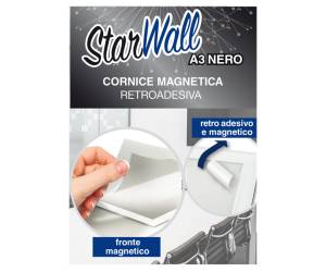 Cornice magnetica retroadesiva Starwall A3 nero - 28103 - 1