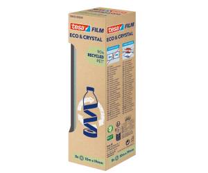 Nastro adesivo Eco Crystal 19 mm x 10 mt PET trasparente torre 8 pezzi - 9431 - 1