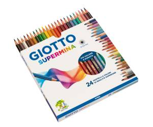 Pastello Supermina mina 3,8 mm colori assortiti astuccio 24 pezzi - 2968 - 1