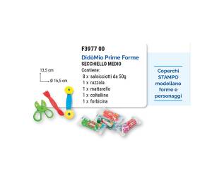 Pasta modellabile DiDo medio secchiello 8 salsicciotti con attrezzi - 11329 - 1