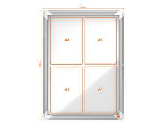 Bacheca per interni fondo magnetico bianco 4 fogli A4 verticale - 16424 - 1