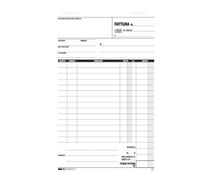 Blocco fattura 1 aliquota 33 fogli 3 copie autoautoricalcanti 23 x 14,8 cm - 3982 - 3