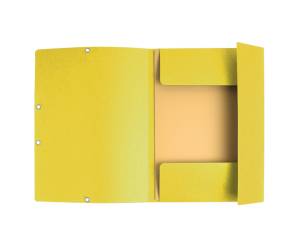 Cartella 3 lembi con elastico angolare A4 dorso 0,3 cm cartoncino Lustre' giallo limone conf. 25 pezzi - 55529E - 3130630555292 - DMwebShop - 1