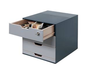 Set Coffee Point Box 2 organizer inclusi 28,9x27,9x35,4 cm ABS grigio - 19154 - 1