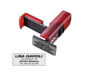 Timbro Pocket Stamp Plus 20,14 x 38 mm 4 righe autoinchiostrante rosso rubino - 12978 - 1