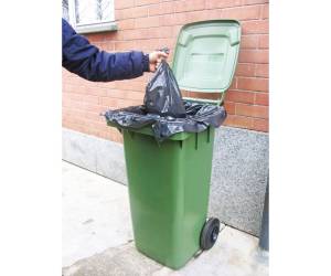 Bidone carrellato 48 x 55 x 93 cm 120 lt verde scuro - 1/120/5-VES - 8004331112755 - DMwebShop - 1