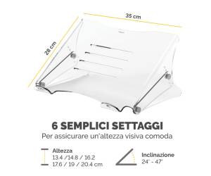 Supporto notebook Clarity 35x27x13,4,20,4 cm - 16666 - 1