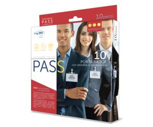 Portanome Pass 3P clip in metallo senza cartoncino 9,5 x 6 cm PP buccia - 284 - 1