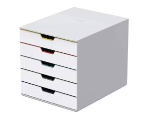 Cassettiera 5 cassetti colorati bianco ghiaccio cassetti 5 cm - 1871 - 1