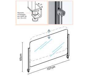 Schermo protettivo Slim da scrivania con morsetto in alluminio 65 x 107 cm - 1605056 - DMwebShop - 2