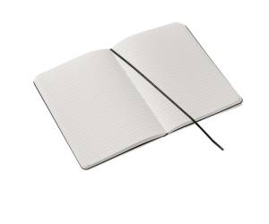 Taccuino Ecoqua Plus con elastico rilegatura cucita A5,5 mm 80 fogli righe blu scuro - 25706 - 1