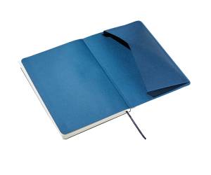 Taccuino Ecoqua Plus con elastico rilegatura cucita A5,5 mm 80 fogli righe blu scuro - 25706 - 2