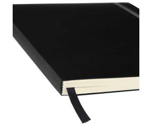 Taccuino Ispira con elastico copertina rigida A5,96 fogli righe nero - 25718 - 1