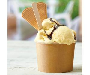 Coppetta gelato monouso rotonda diametro 9,5 cm 240 ml carta avana - 26198 - 1
