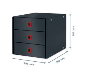 Cassettiera ClickeStore Cosy - 3 cassetti - grigio - Leitz - 53680089 - DMwebShop - 1
