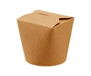 Contenitori rotondi da asporto 9,8 x 8,5 x 9,2 cm carta kraft PE avana - 28149 - 1