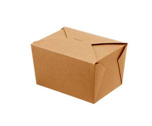 Contenitori rettangolari da asporto 13 x 9 x 6,4 cm carta kraft PE avana - 28148 - 1